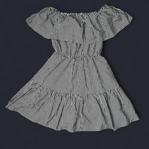 COTTON OFF THE SHOULDER STRIPED SUNDRESS